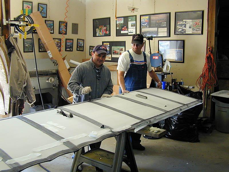 1aaaDSCN0396.jpg - Todd and Dad working on the covering at Roberts.